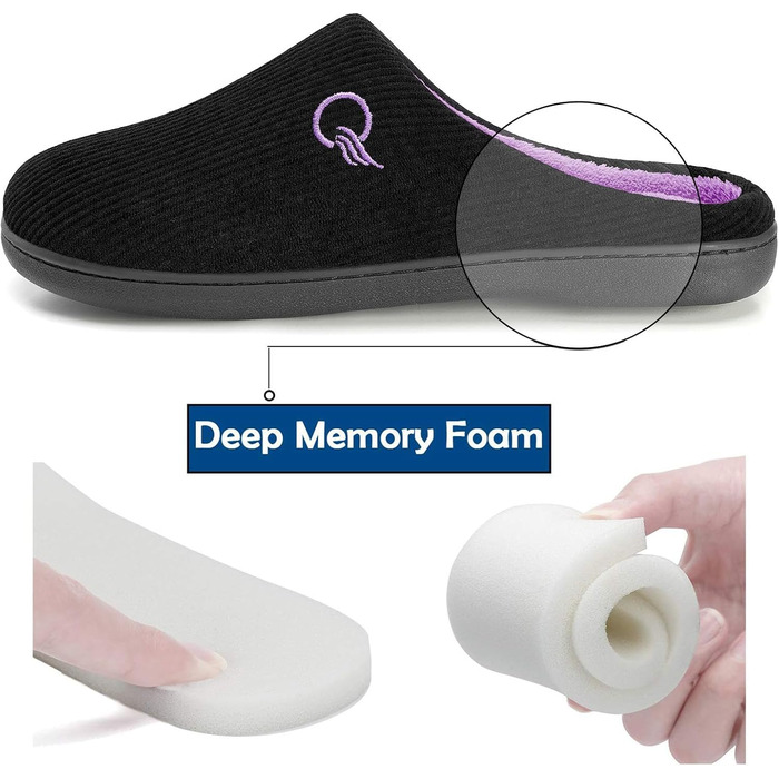Тапочки зимові Mishansha унісекс, теплий memory foam, розмір 36-47, чорний колір