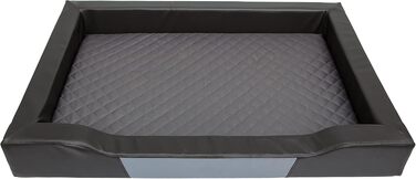 Крісло-ліжко для собак XL, 93x62 см, чорний Eco-шкіра, з матрацом