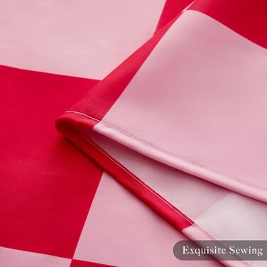 Тканинний душовий завіс для ванної кімнати з ретро-шахматним візерунком, рожевий, 183x183 см