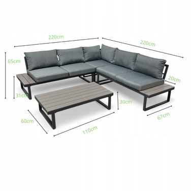 Комплект садових меблів Ideal Garden, метал, сірий, 3 предмети