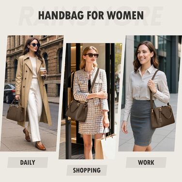 Жіноча сумка RAINSMORE середнього розміру з екошкіри, сумка-тоут на плече, колір кава