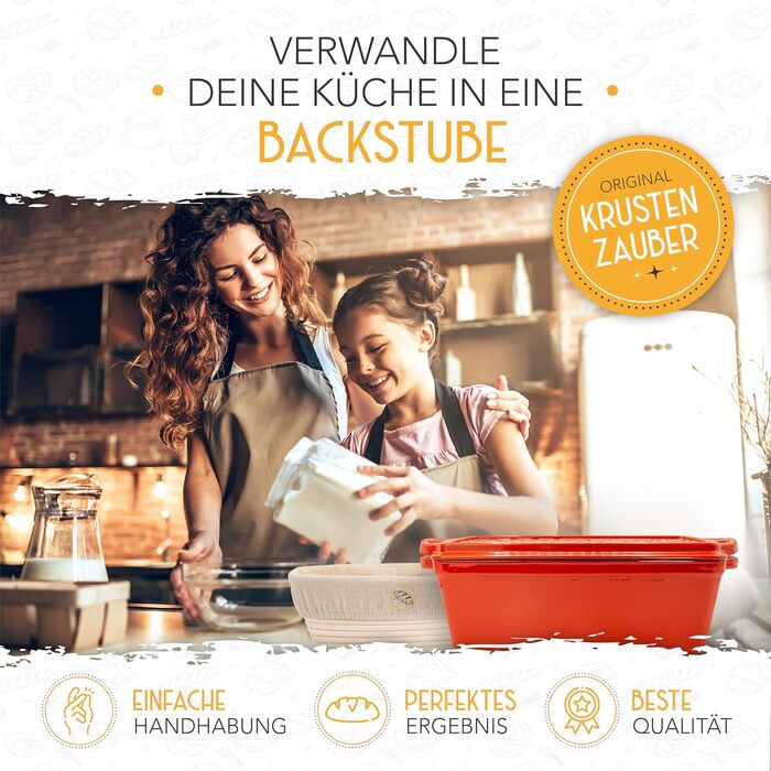 KRUSTENZAUBER Sourdough Starter Set - 1000ml Fermentation Jar with Spatula & Thermometer - Bread Baking Accessories, Sourdough Jar, Fermentation, Sourdough Starter Kit, Sourdough Culture Glass Container, Fermentation Jar