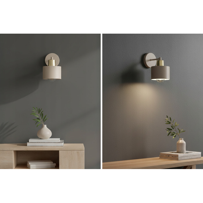 Настінний світильник Light Home, бежевий та золотий, E27 60 Вт