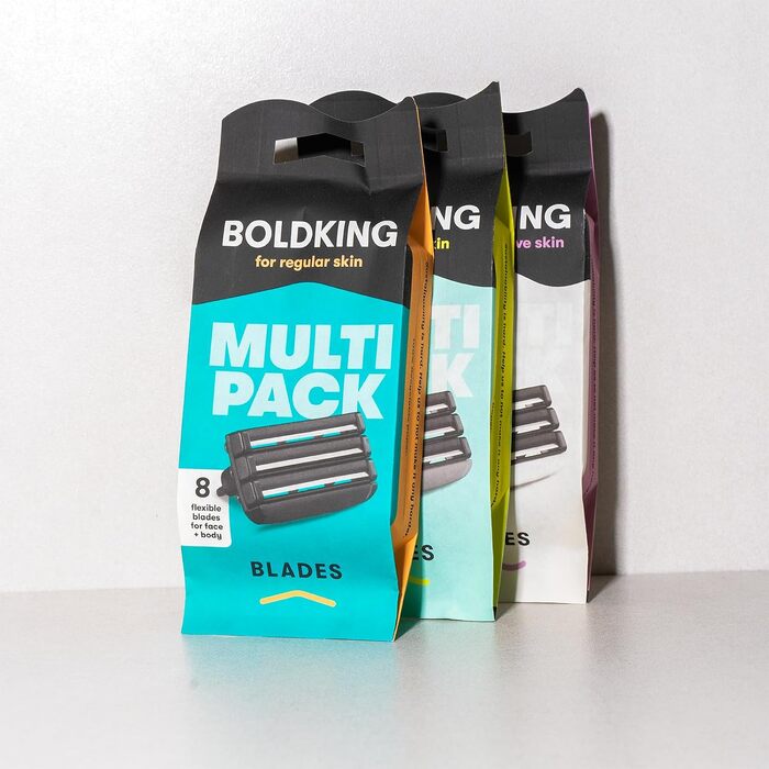 Смінні леза для гоління Boldking Sensitiv, 8 шт. — набір лез для чоловіків з чутливою шкірою, сірі