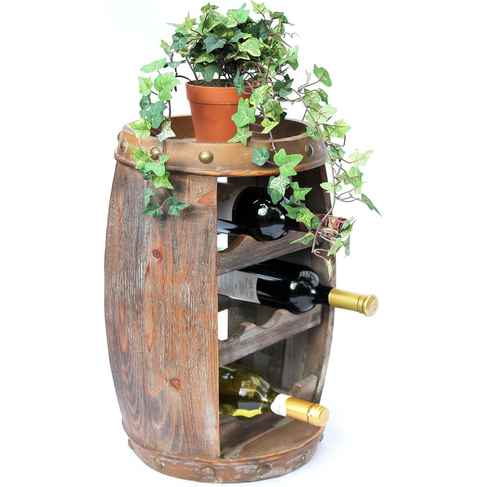DanDiBo Wine Rack Wood Small Barrel Wine Barrel 1555 Bottle Holder Bottle Shelf 50 cm Shelf Barrel Wood Barrel