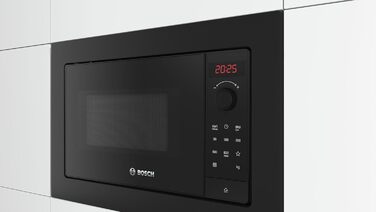 Вбудована мікрохвильова піч Bosch BFL524MS0, 60 см, чорний колір, 800 Вт, LED-дисплей