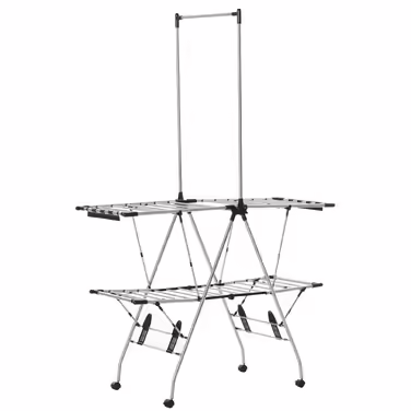 HOMCOM Clothes Rack with Telescopic Rods, Large Clothes Dryer 138.5x63x208cm, Foldable, Ideal for Large Laundry Room