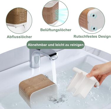 Тримач для зубних щіток електричних з отворами для стоку, дерев'яниста текстура, органайзер для зубних щіток на 4 слоти, легкий у чищенні, для ванної кімнати, коричневий малюнок деревини, середній