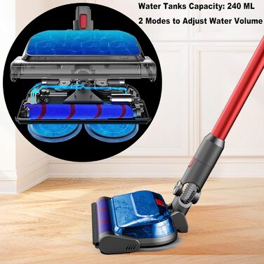 Турбо-щітка Italdos для пилососів Dyson V7 V8 V10 V11 V15 та Lava - для підлоги з мармуру та дерева (з мікрофіброю)