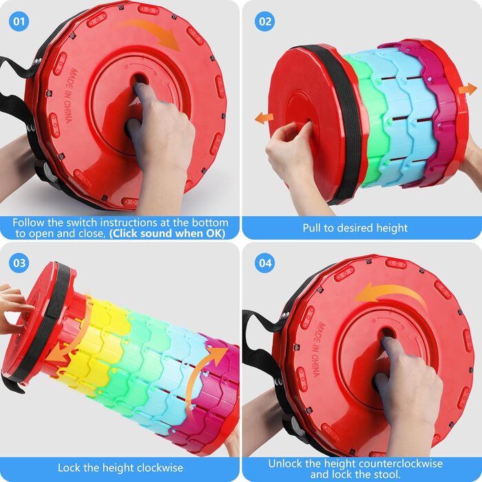 Зручний складаний стільчик GeeRic: телескопічний, для кемпінгу, риболовлі, дитячий, зелений