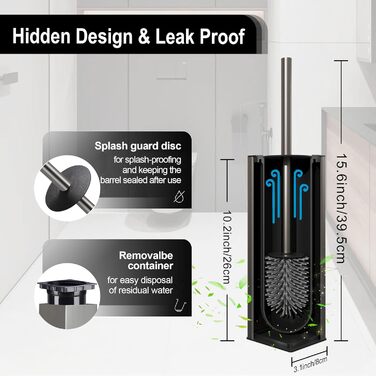 Набір для туалету BVL з щіткою та тримачем, метал, силікон, сірий