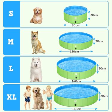 Басейн для собак великих та малих порід, 120 см, складаний, PVC, басейн для купання собак та дітей, портативний, басейн для собак