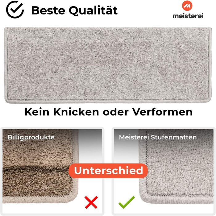 Килимок для сходин Casa Pura Dynasty Velours, 15 шт., сріблясто-сірий, самоклеючий