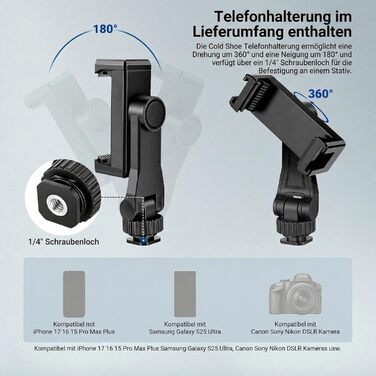 Полегшений алюмінієвий штатив для камери та смартфона NEEWER Basics TP56, професійний компактний трипод для подорожей з 3-позиційною нахильною головкою, висота 188 см