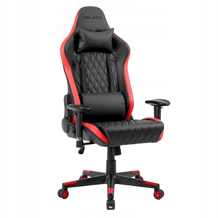 Ігрове крісло Velaco FURY-BL-RD, штучна шкіра, чорно-червоне