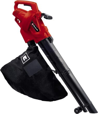 Einhell Electric Leaf Blower GC-EL 3024 E (Suction/Blow Function, Suction Tube Ø 75 mm, Suction Power 650 m³/h, Shredding Function, Shredding Ratio 10:1, Blowing Speed 240 km/h, Collection Bag 40 L)