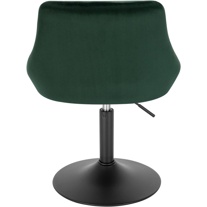 WOLTU Adjustable Velvet Bar Stool with Backrest - Swivel, Dark Green - Set of 2