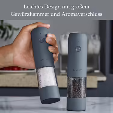 Електричний набір млинків для солі та перцю TLYSXPRO, 2 шт, USB зарядка, регульований помел, LED-підсвітка, щітка для чищення, кухонний гаджет, колір Greige