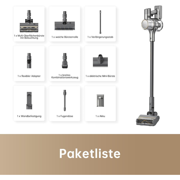 Dreame R20 Бездротовий пилосос: 190AW потужність, 90 хвилин роботи, датчик бруду, LED-дисплей, синій LED, без сплутування, для дому, шерсті тварин, килимів
