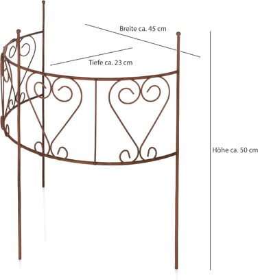 Nordstern® опора для рослин, металева, набір 2 шт., ржава, велика 45x50 см, для багаторічників