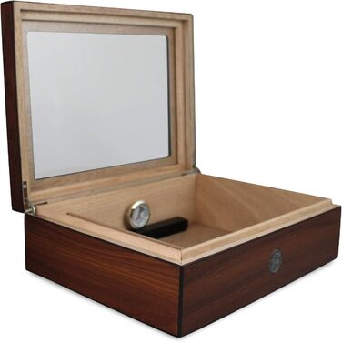 Вологостійкий вологомір Egoist Premium для сигар - дерев'яний ящик-гумодор для 5 сигар, чорний (JK00171)