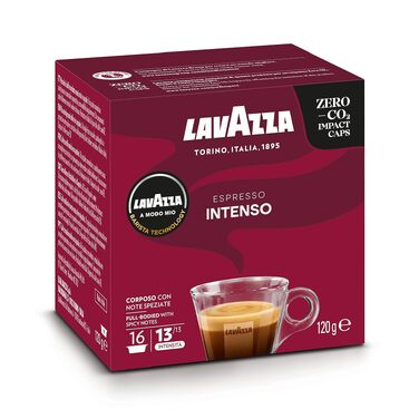 Кава в капсулах Lavazza A Modo Mio Espresso Intenso, інтенсивність 13, суміш Арабіки та Робусти, середньо-темне обсмаження, 64 капсули (4 упаковки по 16 шт)