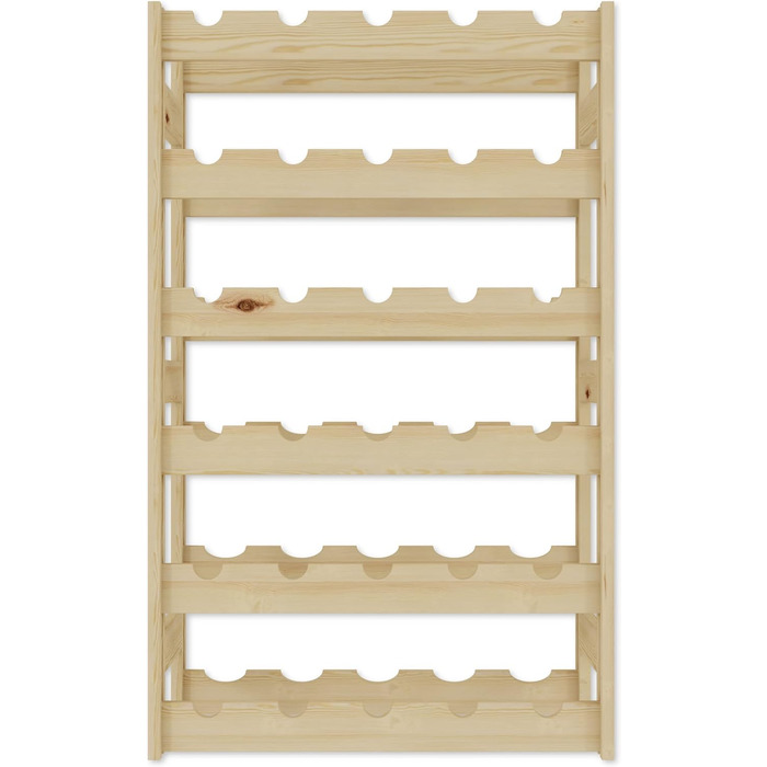 Lenmar Wooden Wine Rack for Bottles, Natural, RW-1, Wine, Bottle Rack, Cellar Rack, Shelves, Bottle Holder (Natural, RW-1-30, 86 x 53 x 25, holds 6 bottles, for 30 bottles)