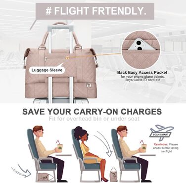 Спортивна сумка для подорожей жіноча Easyjet Handgepäck: водонепроникна, з відділенням для взуття, 47x37x22 см, 38L, A5-Бежева