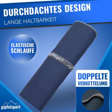 Набір мікрофібрових рушників Gipfelsport для сауни, фітнесу, спорту та пляжу (80x40 см, темно-синій)