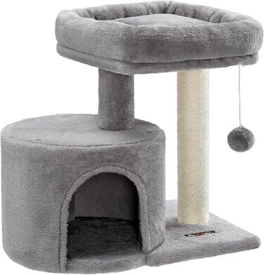 Драбина для котів Feandrea, кігтеточка з сизалю, платформа з м'якою оббивкою, для кошенят, сіра PCT50W