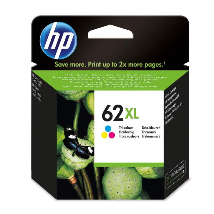 Оригінальний картридж HP 62XL триколірний (Dreifarbig), збільшений об'єм