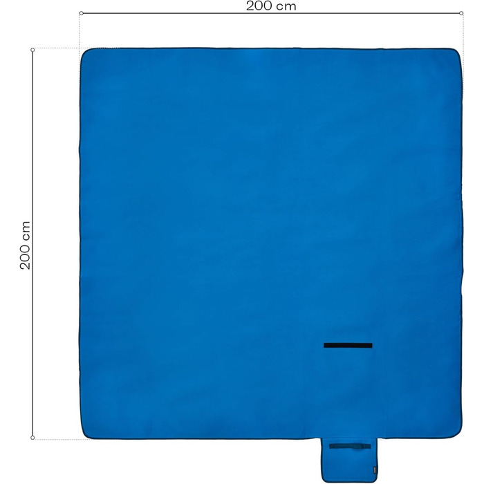 Плед для пікніка Meteor XXL водонепроникний, 150x190 см, синій - термоізольована килимок для кемпінгу, пляжу, саду