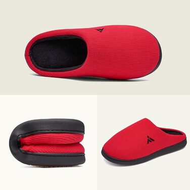 Тапочки зимові Mishansha для чоловіків та жінок, м'які, зручні, з пам'яттю, розмір 36-48 (EU), червоні