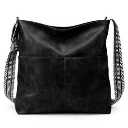 Сумка Kalidi Shopper для жінок, велика сумка-тоут, екошкіра, бежева (Cracked Beige), чорна - для коледжу, школи, роботи, подорожей, покупок