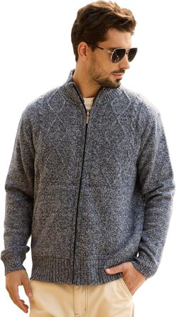 Чоловіча флісова куртка Les Umes з коміром-стійкою, осінь-зима, Regular Fit (М, Multiblau)