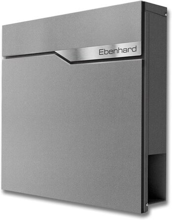 Поштова скринька Metzler антрацит з газетницею та іменним шильдиком RAL 7016, вулична, антикорозійна, для настінного монтажу, сучасний дизайн 37x37x10.5 см