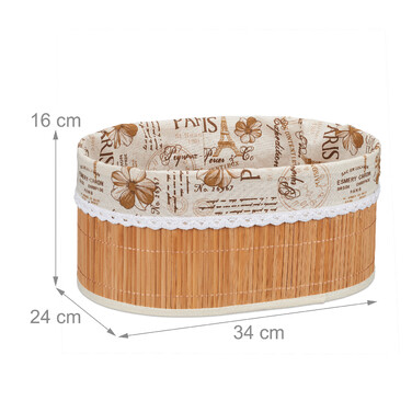 Relaxdays Bread Basket Paris made of Bamboo