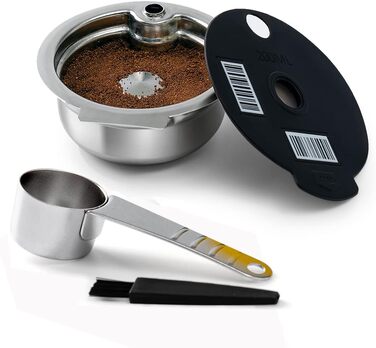 HAILASRE Stainless Steel Coffee Pads, Reusable, with Barcode, Readable, Filter for Coffee Capsules, Refillable, for Tas Simo Machine (200 ml)