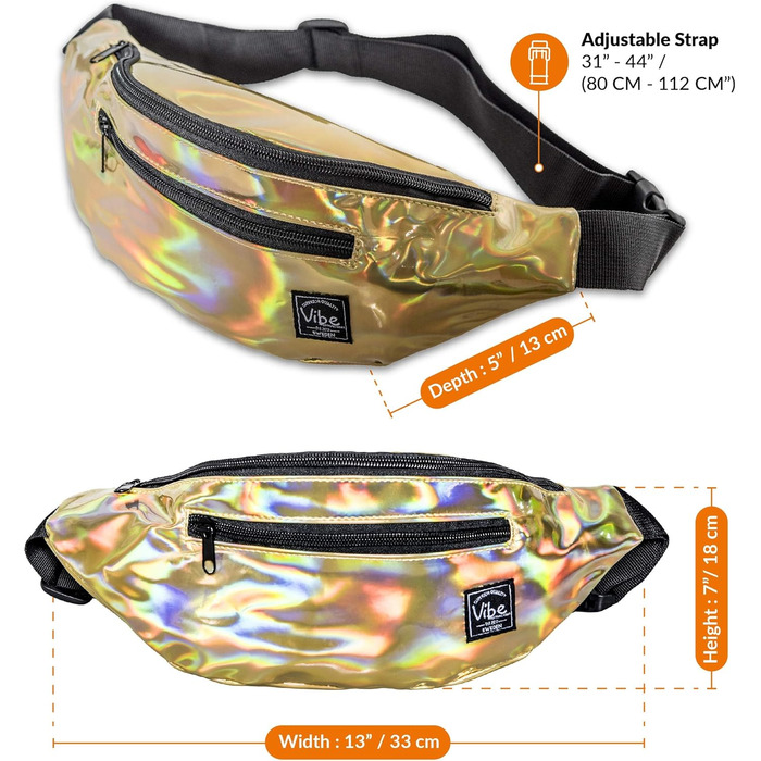 Поясна сумка Vibe Bauchtasche - поясна/стегнова сумка для жінок, чоловіків та дітей, універсальний розмір, золота