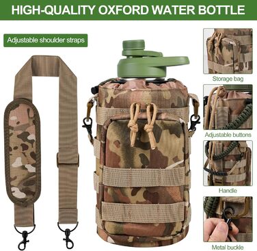 Kalawen Stainless Steel Water Bottle 2.2L Sports Bottle Fitness Water Bottle Leak-Proof Keeps 48h Thermo and 24h Cold Water Bottle Sports BPA Free Water Bottle Outdoor Carbonated Suitable