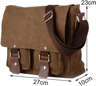 Сумка Neuleben для камери на плечі, вінтажний стиль, зелений/коричневий канвас