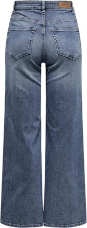 Джинси жіночі ONLY Onlmadison Icon Wide Leg, висока талія, широкі штанини, синьо-сірий денім, розмір L/32L