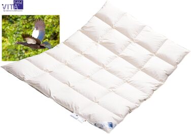 Пухова ковдра VitaSchlaf W6 MEGA WARM з дикої качки, преміум-якість, 220x240 см, вироблено в Німеччині