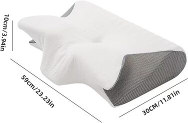 Ортопедична подушка Purova для шиї 2 в 1, з піною Memory Foam, для сну на боці, спині та животі (чорна)