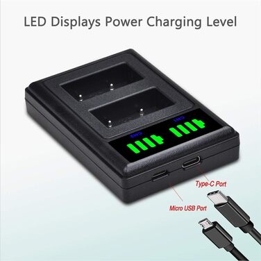 Акумулятор NB-2L 1400mAh з LED-подвійним зарядним пристроєм для Canon EOS 350D, 400D та PowerShot G7, G9, S30, S40, S45, S50, S60, S70, S80