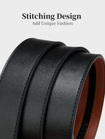 Чоловічий шкіряний ремінь на пряжці, 3,5 см, регульований, для джинсів, комфортна посадка (28-34W, чорний)