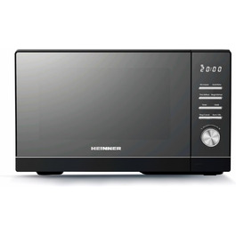 Мікрохвильова піч HMW-MD25DMRBK Mirror Black, 25 л, 800 Вт, 5 рівнів потужності, таймер, функція розморожування, чорний колір, поворотний піднос 28,5 см, 3 роки гарантії