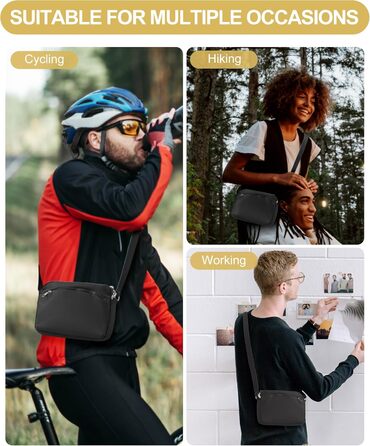 Чоловіча та жіноча поясна сумка Bauchtasche SZSYCN для спорту та активного відпочинку (чорна)