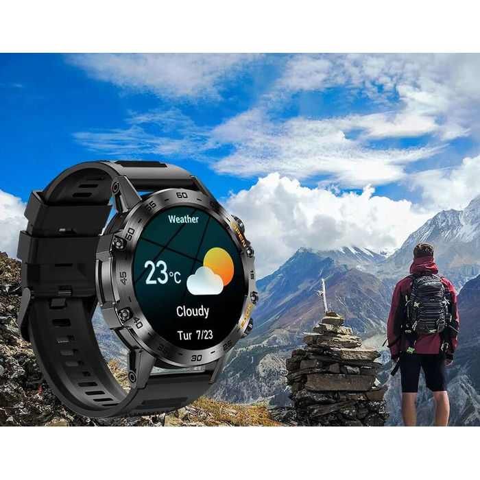 Чоловічий смарт-годинник JG Smart Hammer Black, чорний