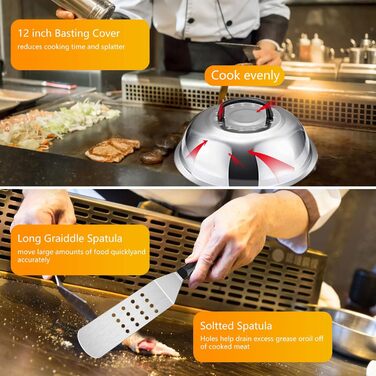 Набір аксесуарів для гриля на 42 шт. з кейсом, нержавіюча сталь, для газового гриля, барбекю, саду та кемпінгу